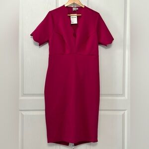 ASOS Curve Midi Dress in Vibrant Pink